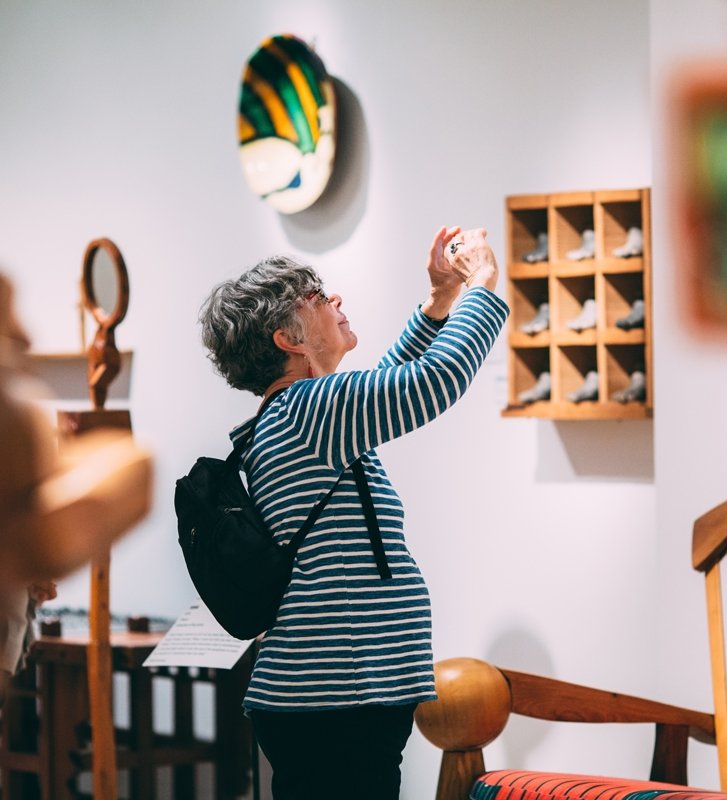 Visitor in the exhibition, THE ERIK GRONBORG EXPERIENCE. Photo by Katie Gardner.