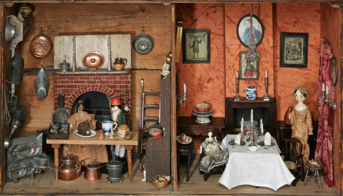 Goulden Baby House - Doll House (detail), c. 1750, England, Collection Mingei International Museum. Photo by Lynton Gardiner. 2001-63-001.