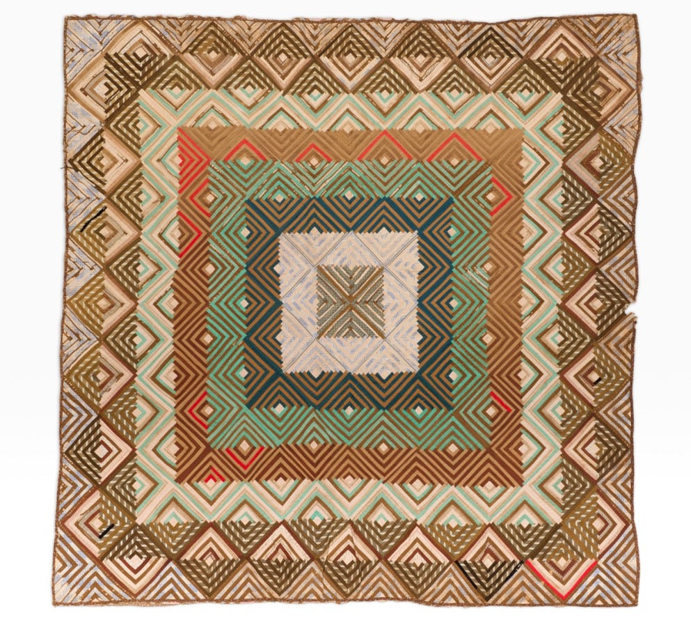 Log Cabin Quilt, Civil War Barn Raising, c. 1865, U.S.A.