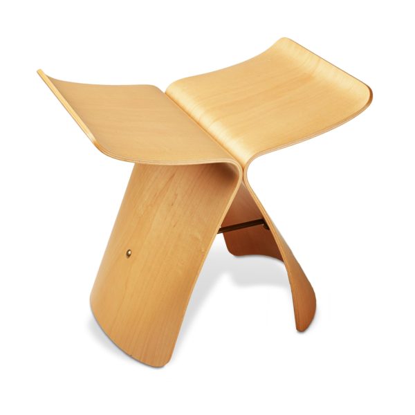 Butterfly Stool, Sori Yanagi,  original design, 1954, Japan, maple plywood, brass. Collection Mingei International Museum. Gift of the Artist. Photo by Lynton Gardiner. 1997-24-001.