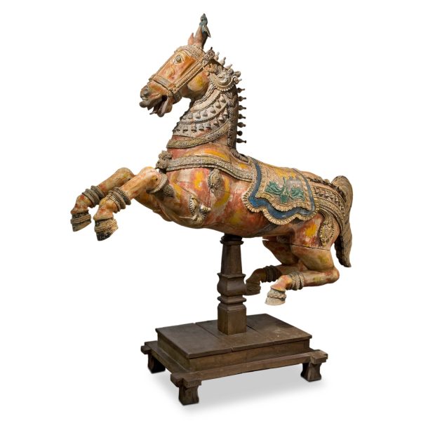 Veeran Ritual Horse, Late 19th Century, Tamil Nadu, India, wood, paint. Collection Mingei International Museum. Photo by Lynton Gardiner. 2001-67-001.