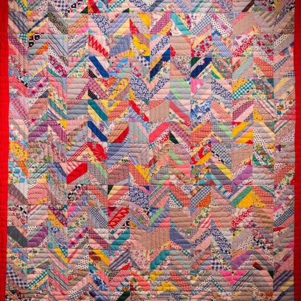 String Quilt - Zig Zag One Block (detail), 1930s–1940s, U.S.A., cotton. Collection of Mingei International Museum, Gift of Pat L. Nickols. 2012-35-195