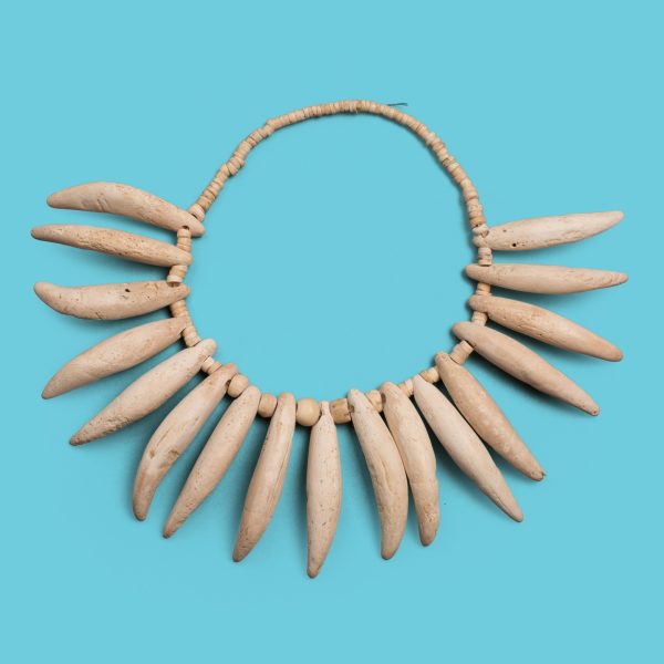 Necklace with Imitation Jaguar Teeth, 200 BCE - 1600 CE, Colombia, Sinu culture, conch on modern restringing. Collection of Mingei International, The Bead Museum Collection, Gift of Gabrielle Liese.