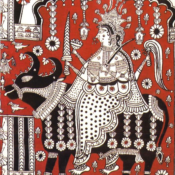 Temple Cloth/ Goddess Durga (detail), Ahmedabad, India, block print painting on cloth. Collection Mingei International Museum. Photo by Susan Sharp.